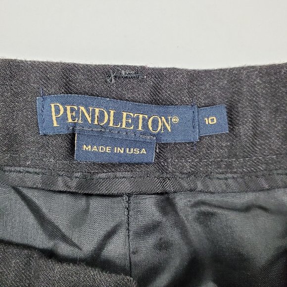 Pendleton Womens Virgin Wool Pants Flat Front Straight Leg Black Size 10 30x30 - Picture 4 of 7